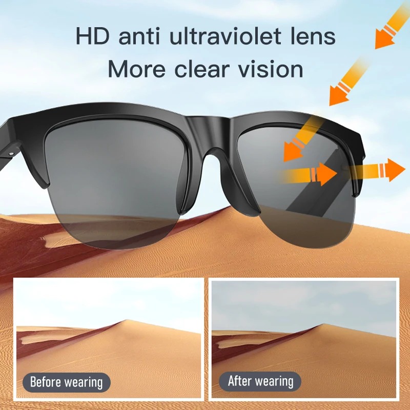 Smart Bluetooth V5.3 Sunglasses Glasses Call Outdoor Sports Headphones HIFI Black Technology Anti-touch UV For Men And Women - Image 6