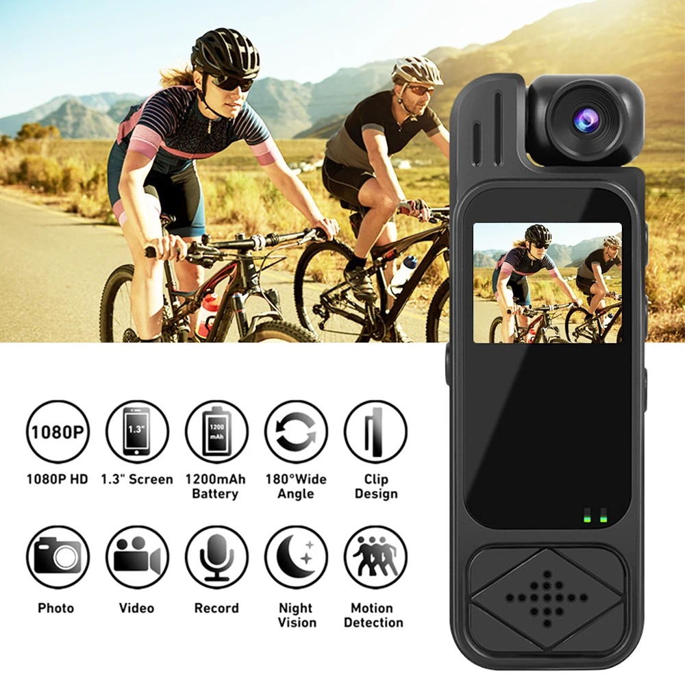 Mini Body Camera 1080P HD Sports Camera Infrared Night Vision Digital Video Recorder 1.3 Inch Bodycam Police Small Camcorder - Image 5