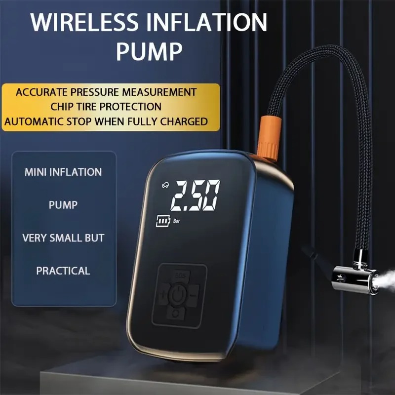 Wireless Car Air Compressor Air Pump Electric Tire Inflator Pump for Motorcycle Bicycle AUTO Tyre with Digital Display - Image 5