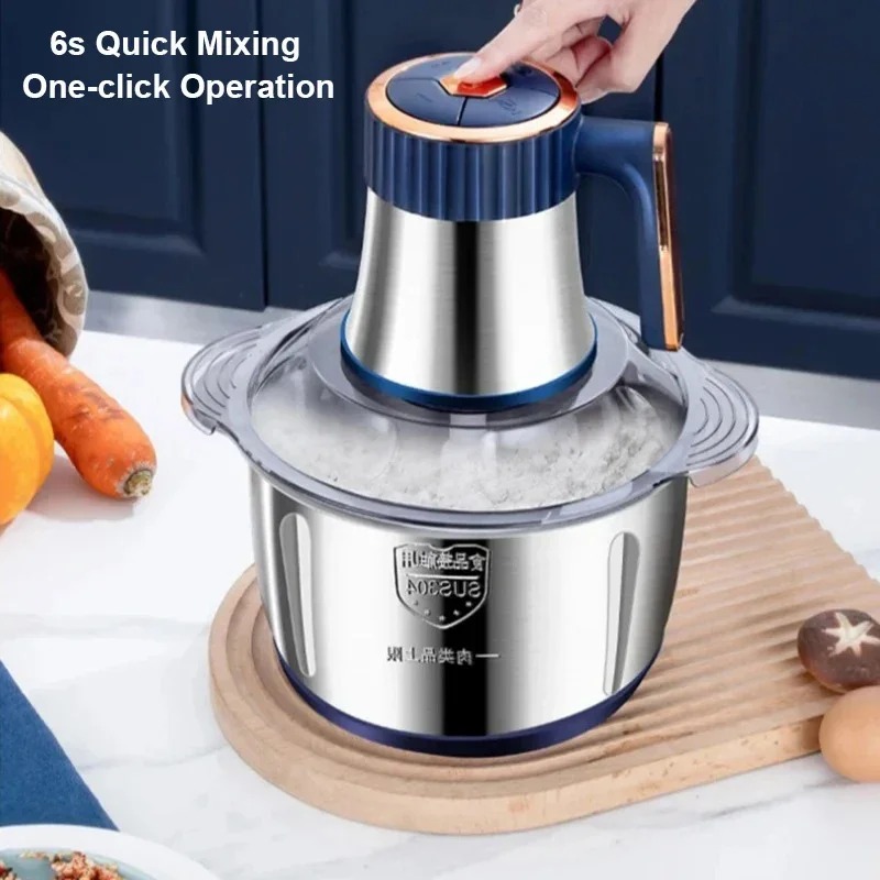 Electric Meat Grinder 5L Stainless Steel Meat Mincer Vegetables Blender, 500W Household Stuffing and Food Processor 5 Speeds - Image 7