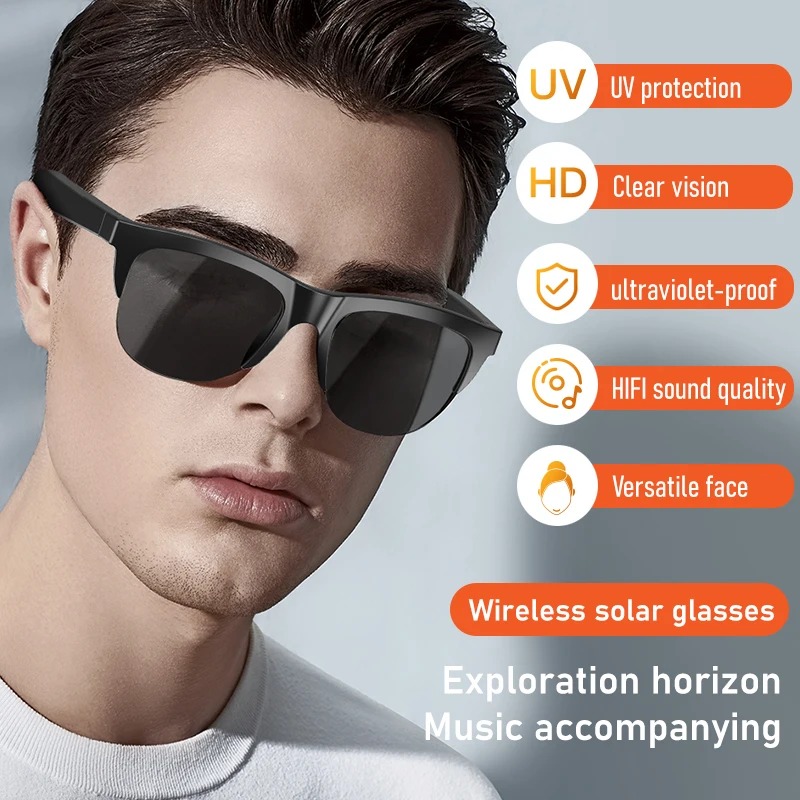 Smart Bluetooth V5.3 Sunglasses Glasses Call Outdoor Sports Headphones HIFI Black Technology Anti-touch UV For Men And Women - Image 5