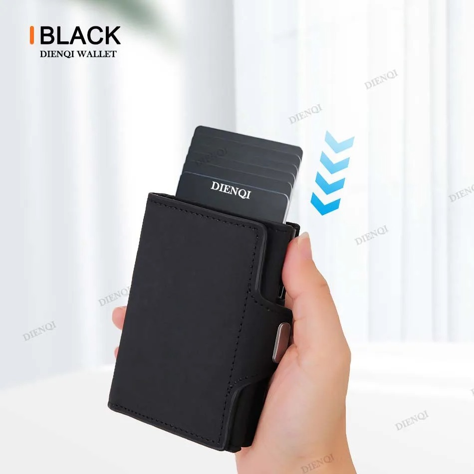 RFID Credit Card Holder Luxury Wallet Microfiber Leather Pop Up Men Designer Wallet Money Bag Male Coin Purse Wallets for Men - Image 2