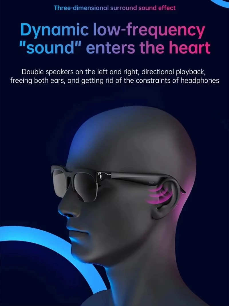 Lenovo Smart Glasses 2026 New AI Translation Bluetooth Conversation Recording Listening To Music Men Women Smart Sunglasses - Image 3
