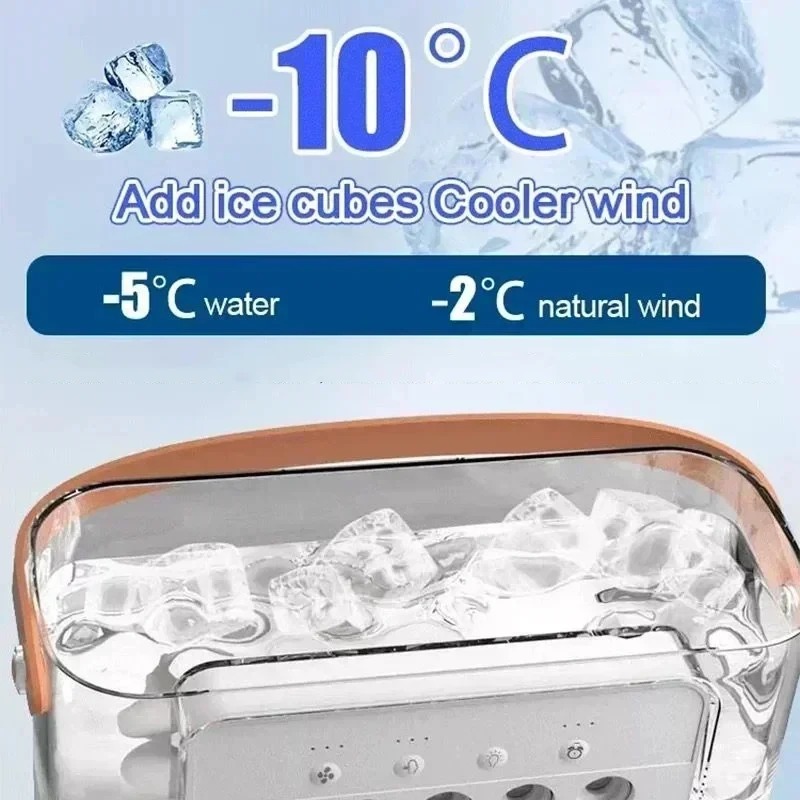 3 In 1 New Fan Air Conditioner Household Small Air Cooler LED Night Light Portable Humidifier Air Adjustment Fan Office Home Fan - Image 2